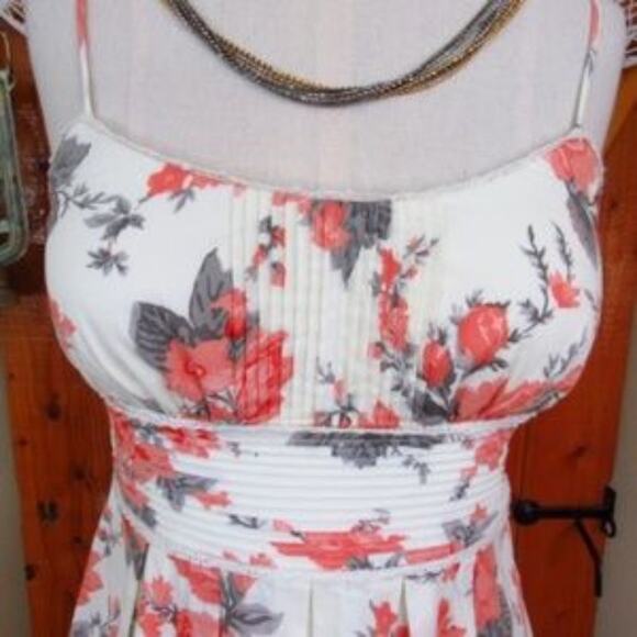 Xtraordinary Mini Floral Fit & Flare Dress Junior Size 7 Spaghetti Strap Spring - Picture 2 of 6